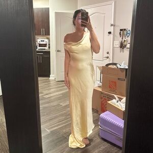 Meshki yellow satin gown
